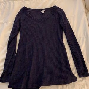 Waffle Print Navy Tunic Sonoma Size S